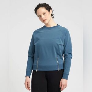 NWT UNIVERSAL STANDARD Peachy Terry Side Zip Pullover TEAL BLE SIZE‎ 3XS 2 4